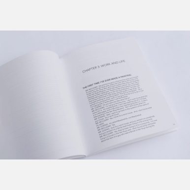 Photograph of the artist book "Let's Talk Art" by Michelle Lisa Herman, Chapter 4 view